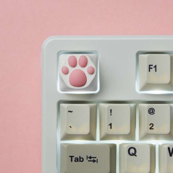 kL[LbvlABS Kitty Paw Keycap for Cherry MX Switches zCg /sN zp-abs-kitty-paw-white-pink_4