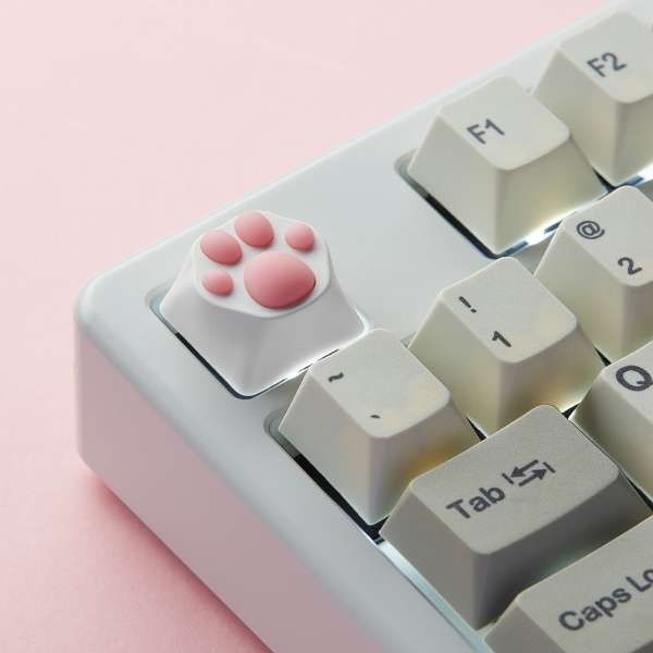 kL[LbvlABS Kitty Paw Keycap for Cherry MX Switches zCg /sN zp-abs-kitty-paw-white-pink_5