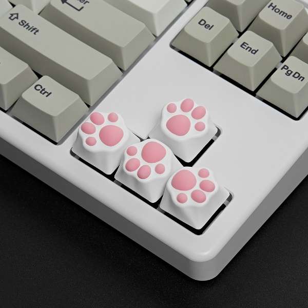kL[LbvlABS Kitty Paw Keycap for Cherry MX Switches zCg /sN zp-abs-kitty-paw-white-pink_7