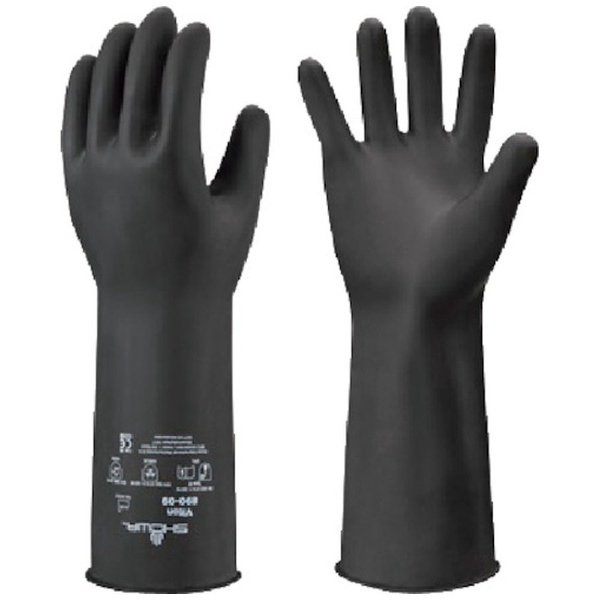 ショーワグローブ 化学防護手袋 No890 フッ素ゴム製化学防護手袋 Lサイズ 1双 ブラック - 7