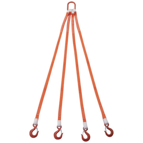 ＴＲＵＳＣＯ　４本吊ベルトスリングセット　２５ｍｍ幅Ｘ１．５ｍ　吊り角度６０°時荷重１．７２ｔ（最大使用荷重２ｔ） G25-4P15-1.72