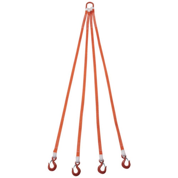ＴＲＵＳＣＯ　４本吊ベルトスリングセット　２５ｍｍ幅Ｘ２ｍ　吊り角度６０°時荷重１．７２ｔ（最大使用荷重２ｔ） G25-4P20-1.72