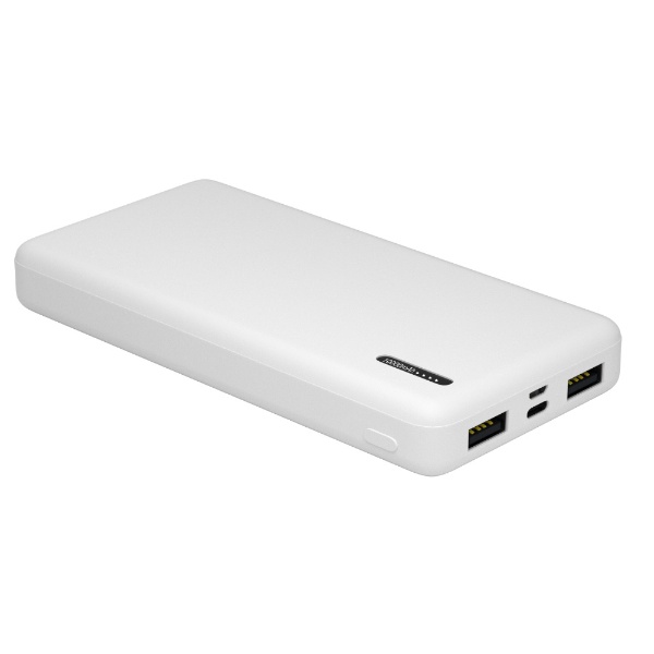 モバイルバッテリー 10000mAh 付属ケーブル長： 15cm ホワイト GH-BTT100C-WH [2ポート]