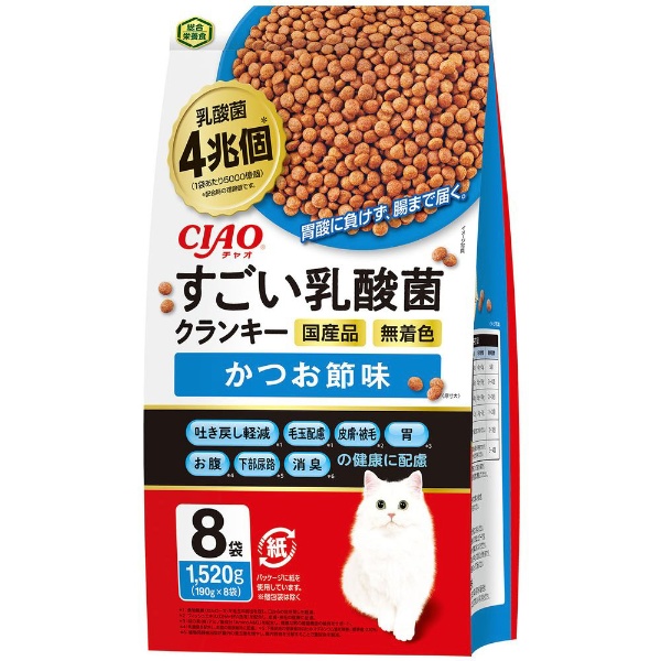 CIAO（チャオ）すごい乳酸菌クランキー かつお節味 190g×8袋