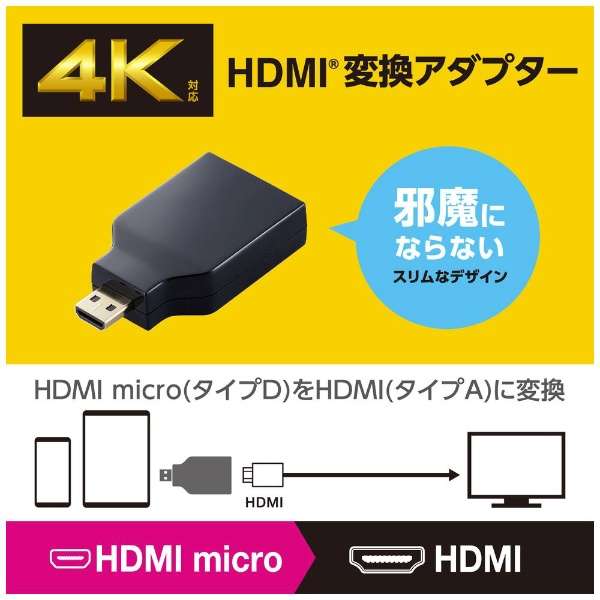 HDMIϊA_v^ [MicroHDMI IXX HDMI] ubN AD-HDADS3BK [HDMIMicroHDMI /X^Cv]_7