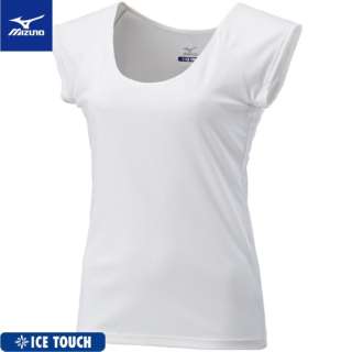 女子的妇女冰接触快干下面连肩衬衫(LL尺寸/白)C2JAA303 01