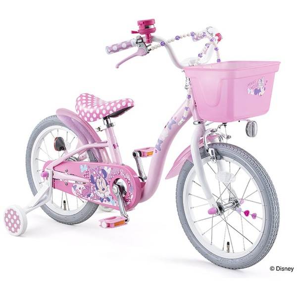 色はピンクになりますミニーマウスポルカドット 18インチ子供用自転車※引き取り限定
