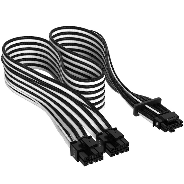 12VHPWRスリーブケーブル PCIe 5.0 12VHPWR PSU Individually Sleeved Cable Black/White  ブラック/ホワイト CP-8920333