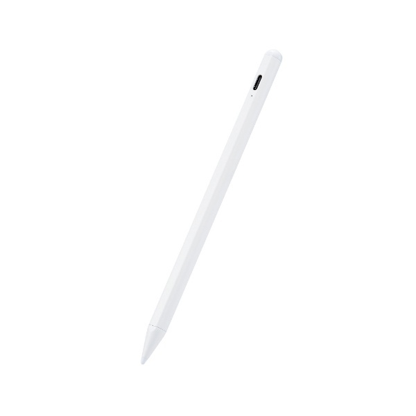 タッチペン スタイラスペン 充電式 USB Type-C 充電 誤作動防止 磁気吸着 樹脂(POM)ペン先 D型 ペン先交換可(ペン先2個付属) 【  2018年以降 iPad iPad Pro iPad air iPad mini 各種対応 】 ホワイト P-TPACSTAP05XWH  エレコム｜ELECOM 通販
