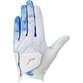 [人左手穿用(惯用右手的事情)]高尔夫球手套双握柄冷感(24cm/白×蓝色)5MJML30201[退货交换不可]