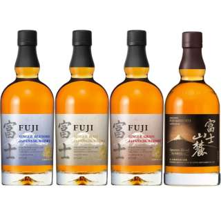 4部麒麟（Kirin）威士忌富士系列4种喝，比较，设置的700ml[威士忌安排]