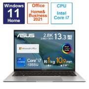 笔记本电脑Zenbook S 13 OLED basarutogure UX5304VA-NQI7WS[13.3型/Windows11 Home/intel Core i7/存储器:16GB/SSD:512GB/Office HomeandBusiness/2023一年4月型号]