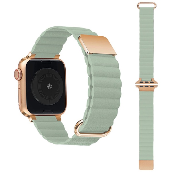 Apple Watch 38 40 41mm レザーバンド グリーン - 時計