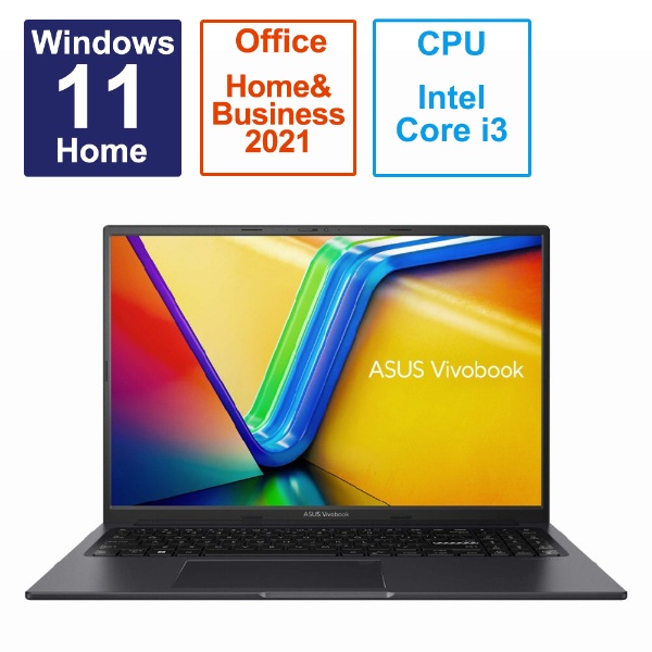ノートパソコン Vivobook 16X (K3604) インディーブラック K3604ZA-MB035WS [16.0型 /Windows11  Home /intel Core i3 /メモリ：8GB /SSD：256GB /Office HomeandBusiness /2023年4月モデル]