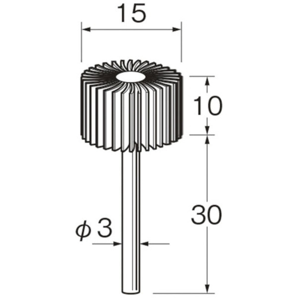 リューター ダイヤモンドフラップサンダー軸長（mm）： 30粒度