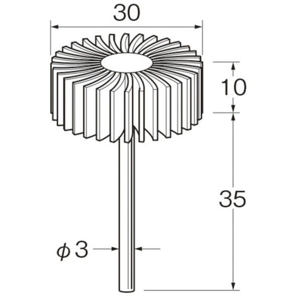 リューター ダイヤモンドフラップサンダー軸長（mm）： 35粒度