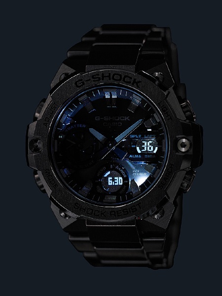 樹脂系ケース径CASIO カシオ G-STEEL 腕時計 ソーラー ブラック GST-B400BB-1AJF メンズ【未使用】【買取品】