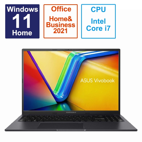 ノートパソコン Vivobook 16X (K3604) インディーブラック K3604ZA-MB032WS [16.0型 /Windows11  Home /intel Core i7 /メモリ：16GB /SSD：512GB /Office HomeandBusiness  /2023年5月モデル]