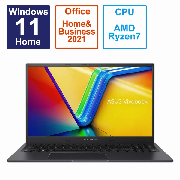 ノートパソコン Vivobook 15X OLED インディーブラック M3504YA-L1154WS [15.6型 /Windows11 Home  /AMD Ryzen 7 /メモリ：16GB /SSD：512GB /Office HomeandBusiness /2023年4月モデル]