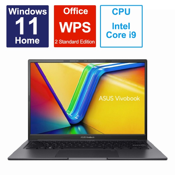 ノートパソコン Vivobook 14X (K3405) インディーブラック K3405VC-NZ140W [14.0型 /Windows11  Home /intel Core i9 /メモリ：16GB /SSD：512GB /WPS Office /2023年5月モデル]