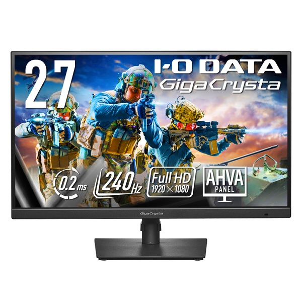 IO DATA　27型ワイド　フルHD　ゲーミング　HDMI　スピーカー　LED