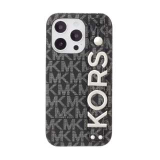 MICHAEL KORS - Slim Wrap Case Stand & Ring for iPhone 14 Pro [ Black ] MICHAEL KORS }CP@R[X