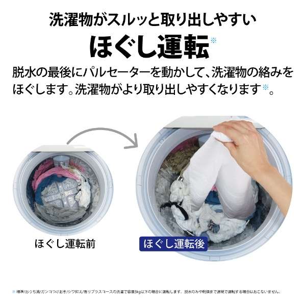 立式干燥洗衣机白派ES-TX8H-W[在洗衣8.0kg/干燥4.5kg/加热器干燥(排气类型)/上开]_13