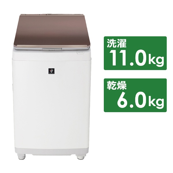 ES-PT10C-T 縦型洗濯乾燥機 ブラウン [洗濯10.0kg /乾燥5.0kg 