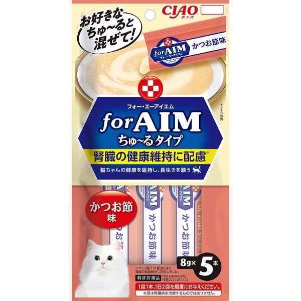 CIAO（チャオ）for AIM ちゅ～るタイプ かつお節味 8g×5本 いなばペットフード｜INABA-PETFOOD 通販