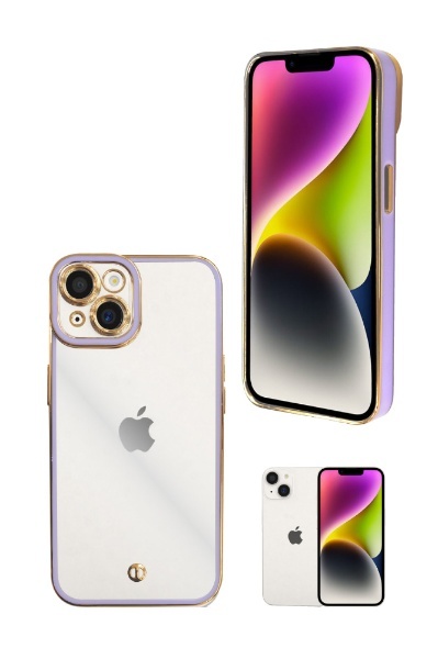 iPhone14 サイドメッキ加工 メッキ2 クリアケース Purple 紫色 1個入り Shizukawill APIP14CL2PU  shizukawill｜シズカウィル 通販