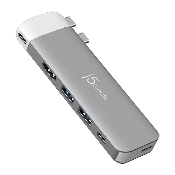 /USB-Aｘ2＋USB-C＋USB-Cメス給電＋USB4パススルー　MacBook　JCD394　スペースグレー　create｜ジェイファイブクリエイト　/100W]　j5　Power　[USB-Cｘ2　Pro　/USB　HDMI　オス→メス　Air用　通販　Delivery対応　映像変換アダプタ