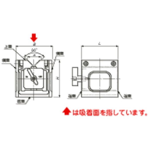 カネテック 両面吸着永磁ブロック（2個1組） 吸着力500N KPB2F25