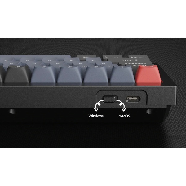 [有線　通販　キーボード　Keychron｜キークロン　Q2(赤軸)　ネイビーブルー　Q2-O1-JIS　/USB-A＋USB-C]