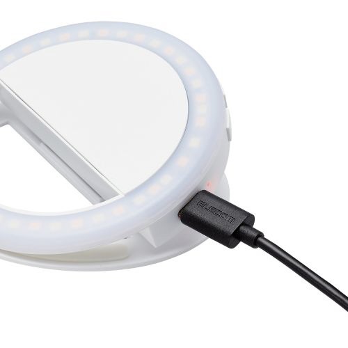 LED リングライト 直径9cm クリップ式 3段階調光 ライト 3色モード USB
