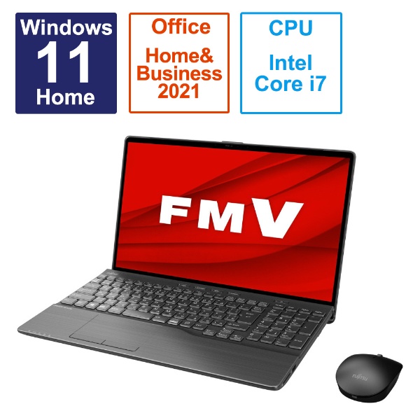 ノートパソコン FMV LIFEBOOK AH77/H2 ブライトブラック FMVA77H2B [15.6型 /Windows11 Home  /intel Core i7 /メモリ：16GB /SSD：512GB /Office HomeandBusiness /2023年6月モデル]