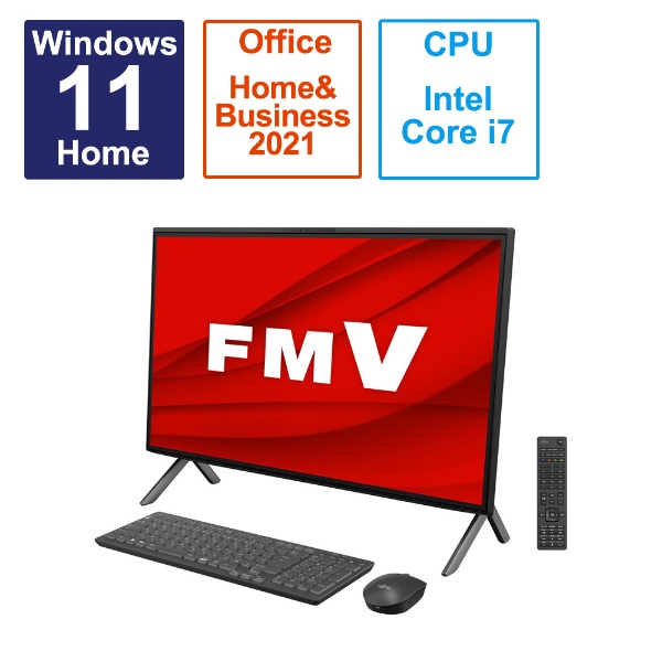 富士通　FUJITSU　FMV ESPRIMO FH77 H3 FMV ESPRIMO ［23.8型  intel Core i7  メモリ：16GB  SSD：512GB  2023年11月モデル］ ブラック　FMVF77H3B