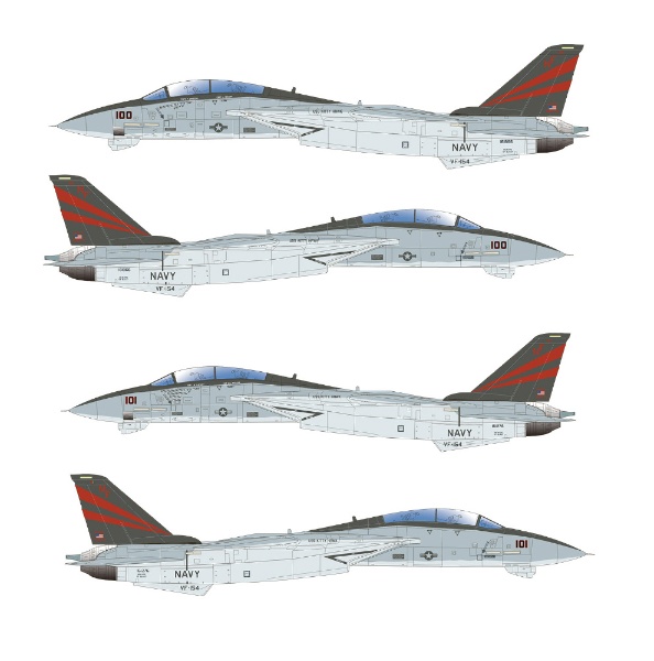 1/144 アメリカ海軍 F-14A トムキャット VF-154 ブラックナイツ 2機
