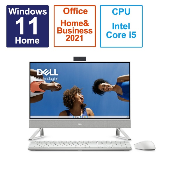 DELL（デル） 23.8型 オールインワンデスクトップパソコン Inspi on 24 5420（Co e i5/ メモリ 16GB/ 512GB  SSD/ Officeあり）-パールホワイト AI567T-DNHBWC デスクトップPC