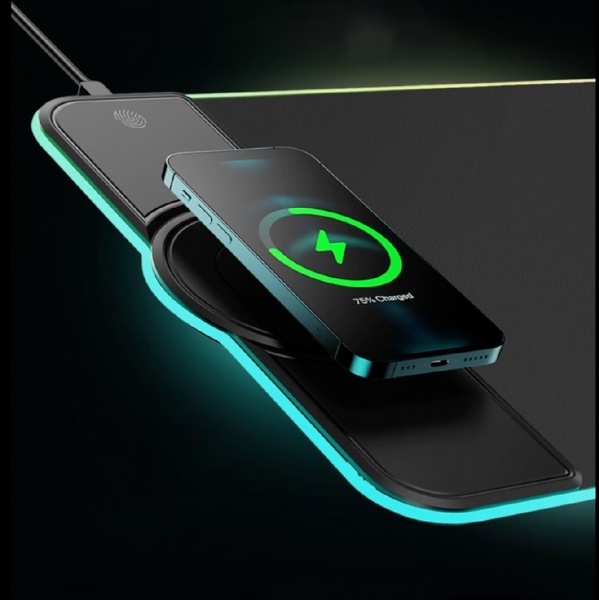 ゲーミングマウスパッド [800ｘ300ｘ4mm] Qiワイヤレス充電対応(USB-A