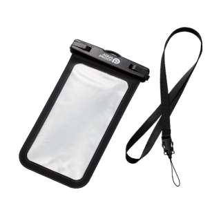 智能手机防水包IPX8(防水包*1颈背带*1)[iPhone Android到6.9英寸的智能手机对应]AQUA PROOF黑色P-WPSN04BK