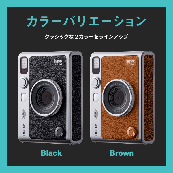 ハイブリッドインスタントカメラ 『チェキ』 instax mini Evo　USB Type-C 対応 ブラック