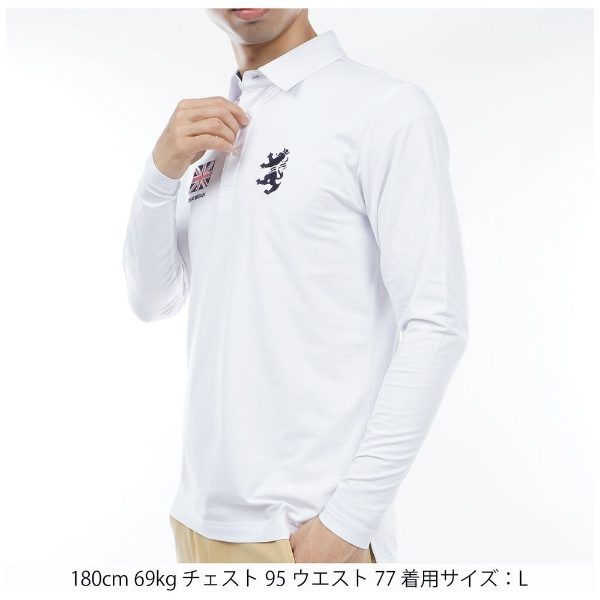 メンズ フラッグ ロングスリーブシャツ(Lサイズ/ホワイト) ADMA377