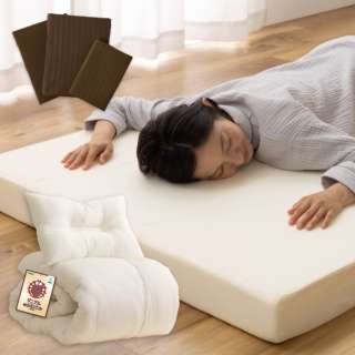 [IINE]好的日干净的舒适的优质被褥6分安排单人盖被垫子枕套安排单人棕色[单人尺寸]