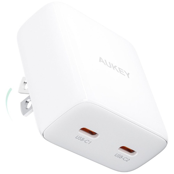 AUKEY() USBŴ Minima Duo 35W [USB-C 2ݡ] ۥ磻 AUKEYʥ White PA-U4-WT [2ݡ /USB Power Deliveryб /GaN(ⲽꥦ) ]