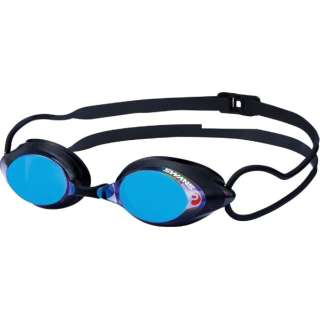 有竞争软垫的泳镜(镜子型)SRX-MPAF SMBL烟×闪光蓝色