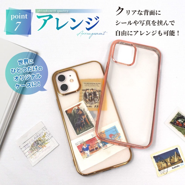 iPhone 11 Pro Max サイドメッキ加工 TPU クリアケース ゴールド×クリア APIP11PMCLGD