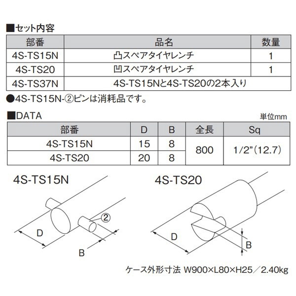 スペアタイヤレンチセット 4S-TS37N 江東産業｜KOTO SANGYO 通販