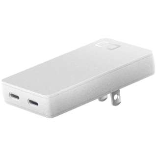 NovaPort SLIM 65W  PDΉAC[d GaN@USB-C~2|[g zCg CIO-G67W2C-S-WH [2|[g /USB Power DeliveryΉ /Smart ICΉ /GaN(KE) ̗p]