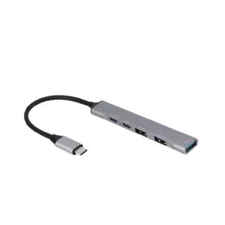 UH-C3384GY USB-C  USB-C{USB-A ϊnu (Chrome/Android/iPadOS/Mac/Windows11Ή) O[ [oXp[ /5|[g /USB 3.2 Gen1Ή /USB Power DeliveryΉ]
