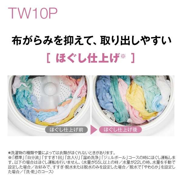 立式洗衣烘干机白AQW-TW10P(W)[在洗衣10.0kg/干燥5.0kg/加热器干燥(排气类型)/上开]_16